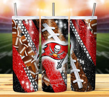 Load image into Gallery viewer, Professional Football Glitter Tumbler Graphics Package