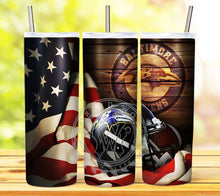 Load image into Gallery viewer, Professional Football Helmet and Flag Tumbler Graphics Package