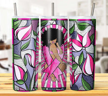 Load image into Gallery viewer, Stained Glass Breast Cancer Tumbler Graphics Package