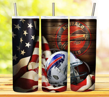 Load image into Gallery viewer, Professional Football Helmet and Flag Tumbler Graphics Package