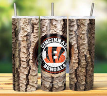 Load image into Gallery viewer, Professional Football Tree Trunk Tumbler Graphics Package