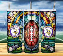 Load image into Gallery viewer, Professional Football Stained Glass v2 Tumbler Graphics Package