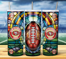 Load image into Gallery viewer, Professional Football Stained Glass v2 Tumbler Graphics Package