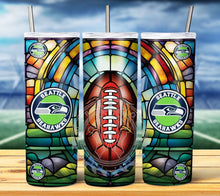 Load image into Gallery viewer, Professional Football Stained Glass v2 Tumbler Graphics Package