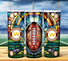 Load image into Gallery viewer, Professional Football Stained Glass v2 Tumbler Graphics Package