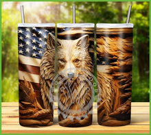 Load image into Gallery viewer, Patriotic Engraved Animal Tumbler Graphics Package