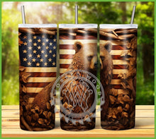 Load image into Gallery viewer, Patriotic Engraved Animal Tumbler Graphics Package