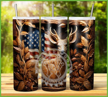 Load image into Gallery viewer, Patriotic Engraved Animal Tumbler Graphics Package