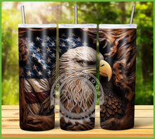 Load image into Gallery viewer, Patriotic Engraved Animal Tumbler Graphics Package