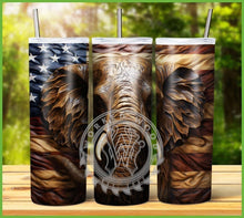 Load image into Gallery viewer, Patriotic Engraved Animal Tumbler Graphics Package