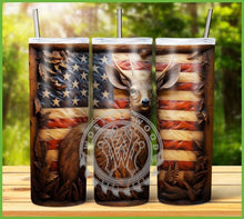 Load image into Gallery viewer, Patriotic Engraved Animal Tumbler Graphics Package