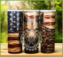 Load image into Gallery viewer, Patriotic Engraved Animal Tumbler Graphics Package