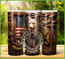 Load image into Gallery viewer, Patriotic Engraved Animal Tumbler Graphics Package