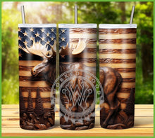 Load image into Gallery viewer, Patriotic Engraved Animal Tumbler Graphics Package