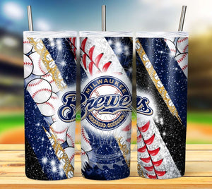 Professional Baseball Glitter Tumbler Graphics Package