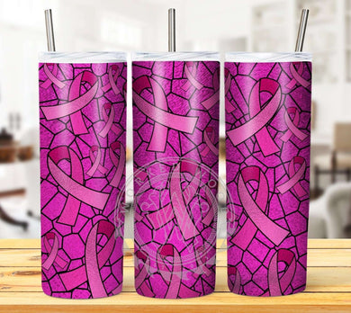 Stained Glass Breast Cancer Tumbler Graphics Package