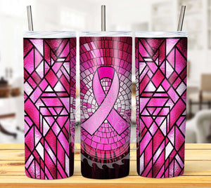Stained Glass Breast Cancer Tumbler Graphics Package