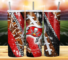 Load image into Gallery viewer, Professional Football Glitter Tumbler Graphics Package
