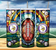 Load image into Gallery viewer, Professional Football Stained Glass v2 Tumbler Graphics Package
